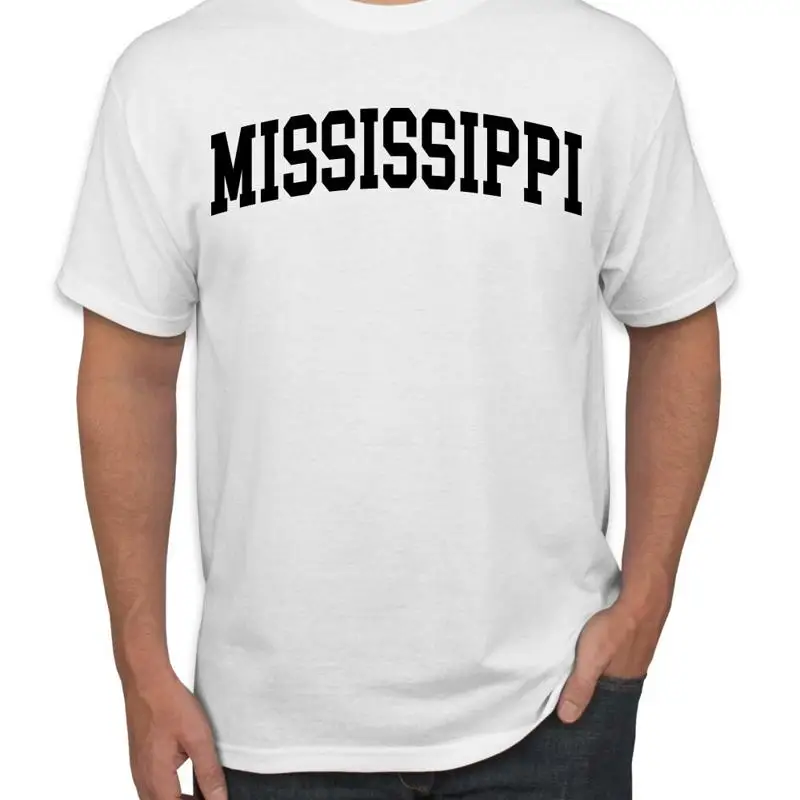 

Черная модная мужская футболка в студенческом стиле State of Mississippi
