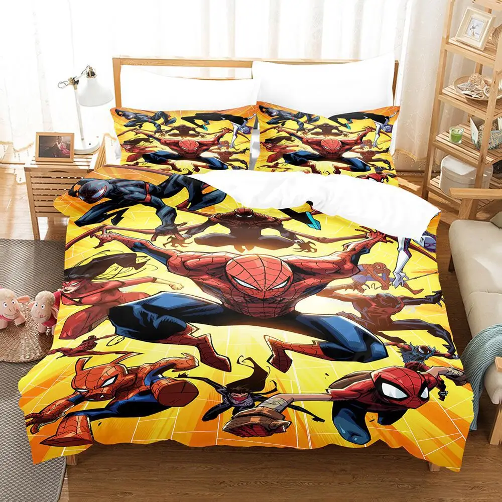 Imagem -03 - Marvel Hero Spider Man Padrão Capa de Edredão Bedding Supplies Crianças Cama Quarto Duplo Pillow Cover Pcs Set