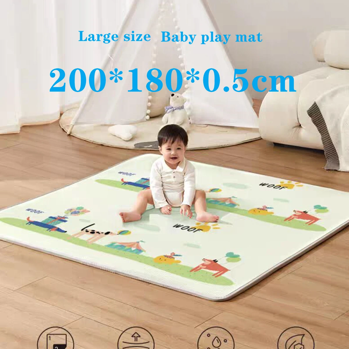 Alfombra de juego impermeable para bebé, tapete de suelo suave EPE, alfombra plegable para gatear, Alfombra de actividades de juego para niños,