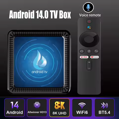 Android14 Smart TV Box Q17 Allwinner H313 8K Media Player 128GB Google Voice Assistant Storage Dual WiFi Bluetooth 5.4 TV Box