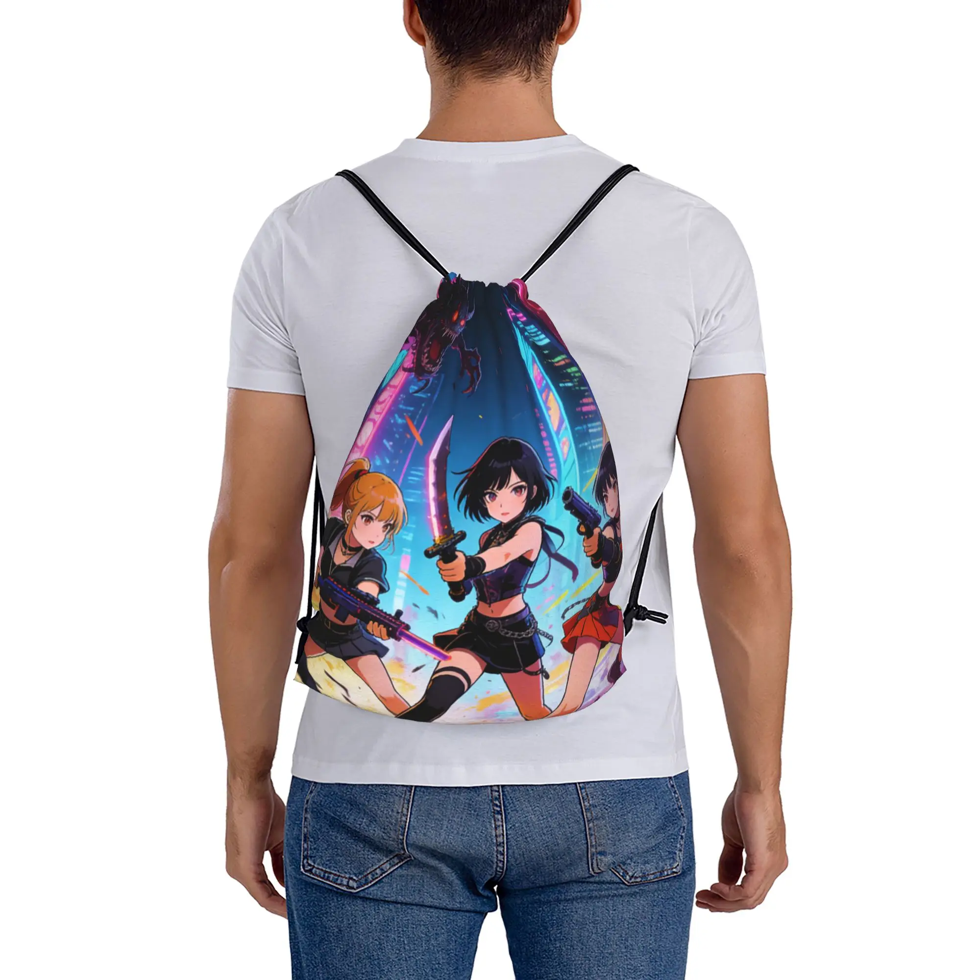 K POP 44  Drawstring Bags Hiking Unisex Storage Organize Bundle Pocket Rope Bag