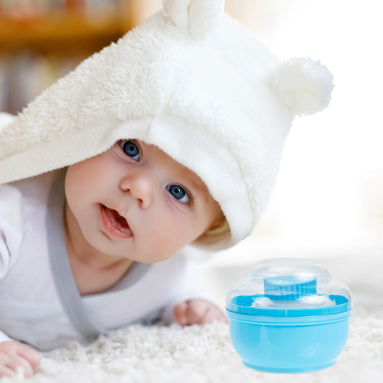

2 Sets Puff Box Acrylic Applicator For Newborn Dry Loose Talcum After Bath Use Household Makeup Body Infant Storage