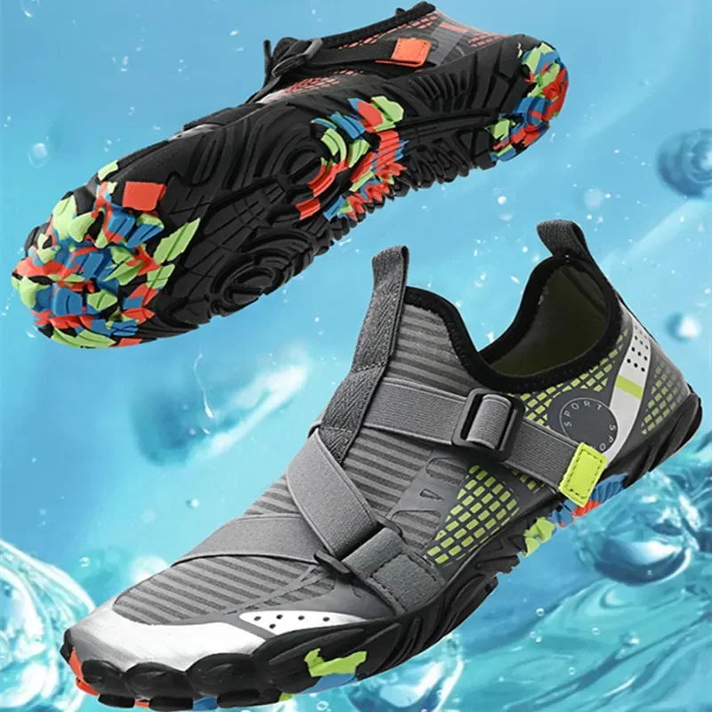 Elastic Sneakers Male Upstream Water Shoes Light Nonslip Sneakers Mesh Breathable Aqua Shoes Men Flat Footwear Outdoor Seaside