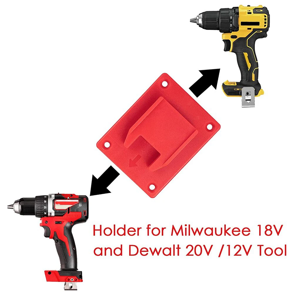 Imagem -03 - Resistente Bateria Ferramenta de Energia Suportes Montagem para Milwaukee 18v Broca Ferramenta Elétrica e Bateria Capa Doca Rack Armazenamento Vermelho Preto Peças