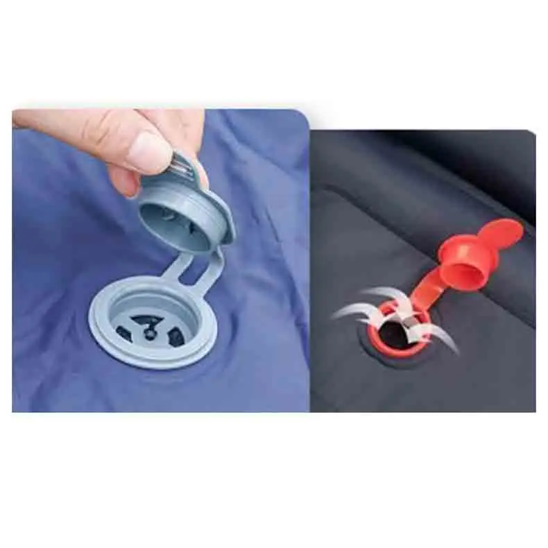 휴대용 야외 인플레이터블 캠핑 슬리핑 패드 자동 발작동 펌프 TPU 스트랩 베개 편안한 매트리스