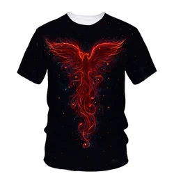 Summer Fashion New Phoenix Graphic T Shirts For Unisex Trendly Men Casual Fun Harajuku Printed Round Neck Short Sleeve Tees Tops