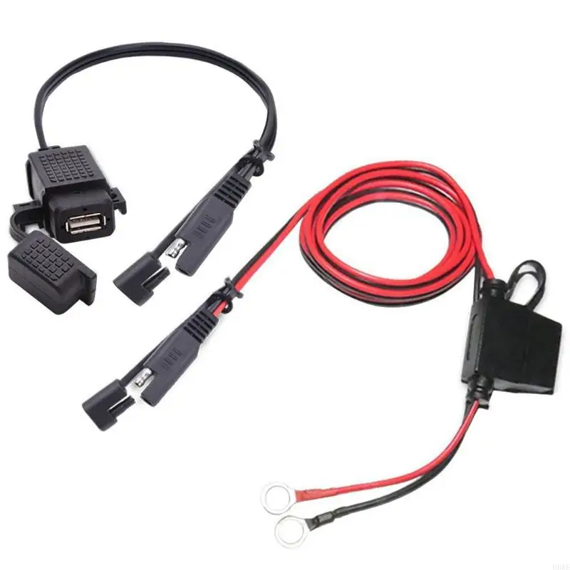

H8WE Motorcycle Waterproof SAE to USB Cable Adapter USB 2.1A Fast Charging