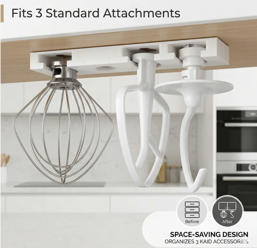 Mixer Attachment Holder Compatible with Kitchenaid Mixer Accessories, for Storage Organize Your Kitchen Aid attachments