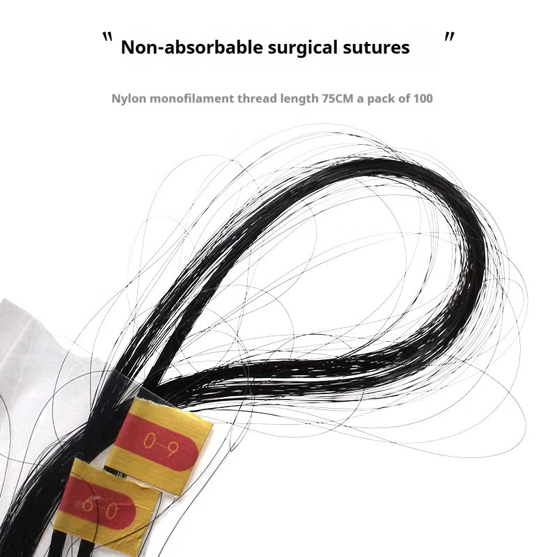 ด้ายโพลีเมอร์ตาสองชั้นฝังด้ายเย็บไนลอนเครื่องสําอางผ่าตัด