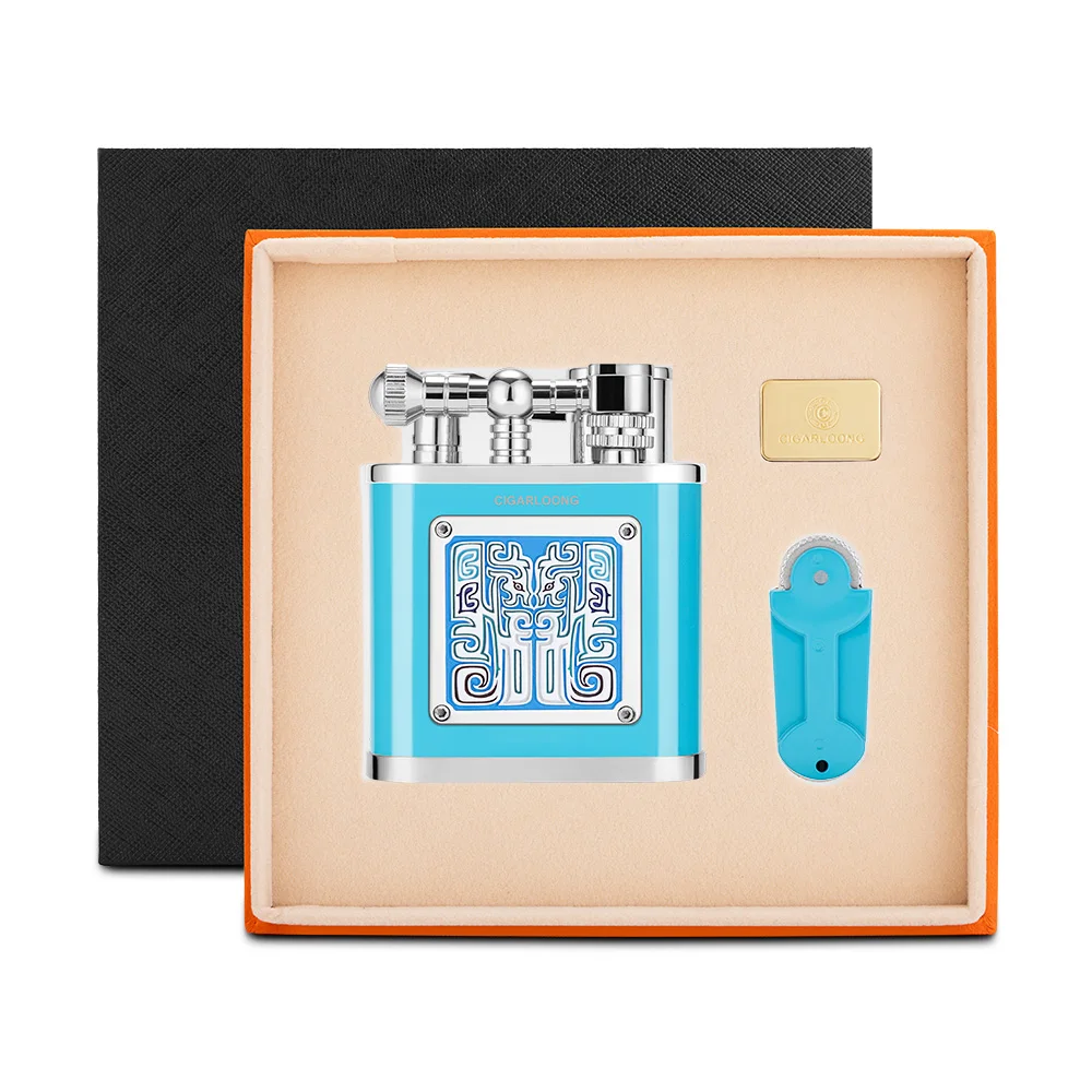 

CIGARLOONG Desktop Cigar Windproof Lighter and High Purity Flint Smoking Set As Luxury Gift