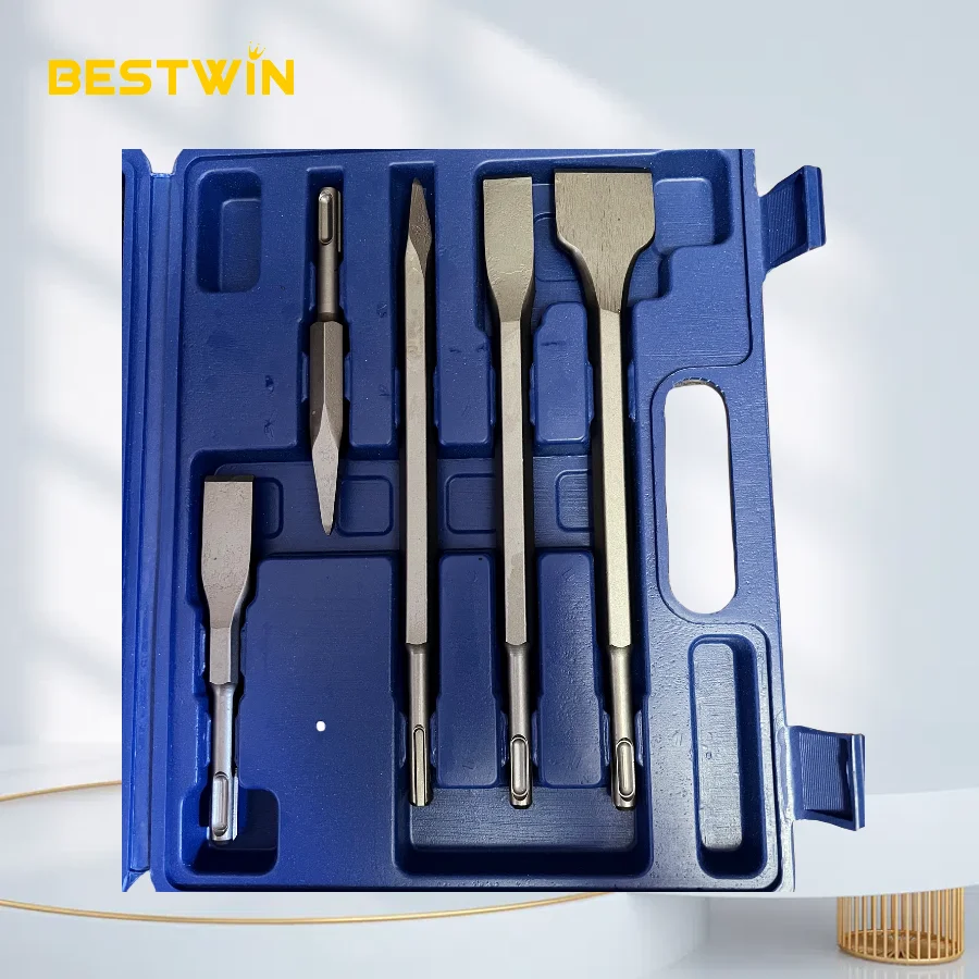 17Pcs SDS Plus Electric Hammer  Drill Bit chisel Set 110/160/210/260mm for Concrete Wall Brick Block Masonry Hole  Drilling Bits