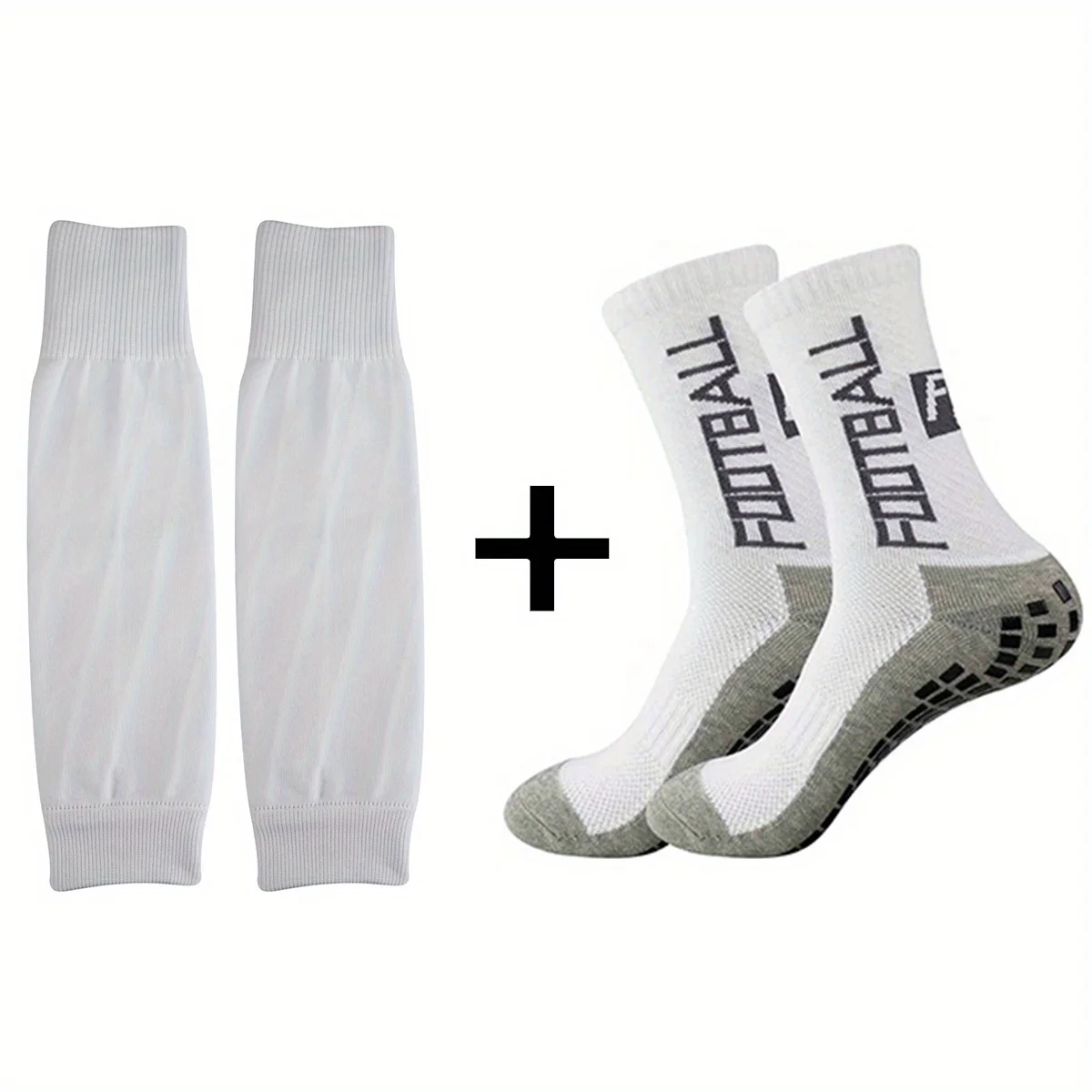 مجموعة تدريب كرة القدم المضادة للانزلاق مكونة من قطعتين مع جوارب متعددة الألوان وواقي للساق، لاصق غير قابل للانزلاق