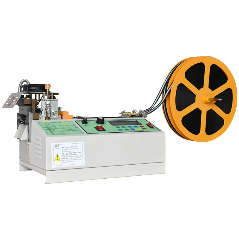 

Cheap 220V/110V Automatic Computer Cloth Tape Cutting Machine Hot and Cold Knife Sticker Tube Zipper Heat Shrink Elastic Cutte