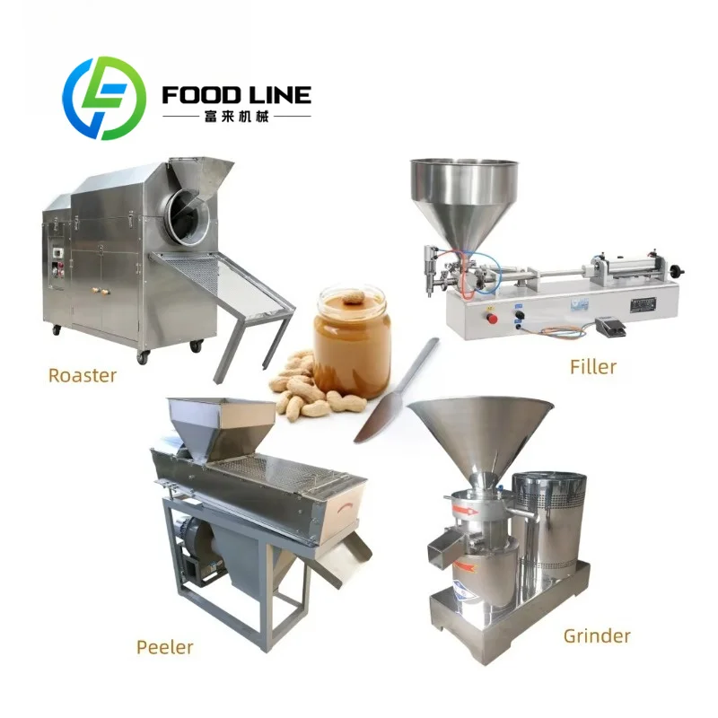 Peanut Butter Production Line Adjustable Homogenizer Handles Crispy And Smooth Two Styles Of Peanut Paste Production Demands