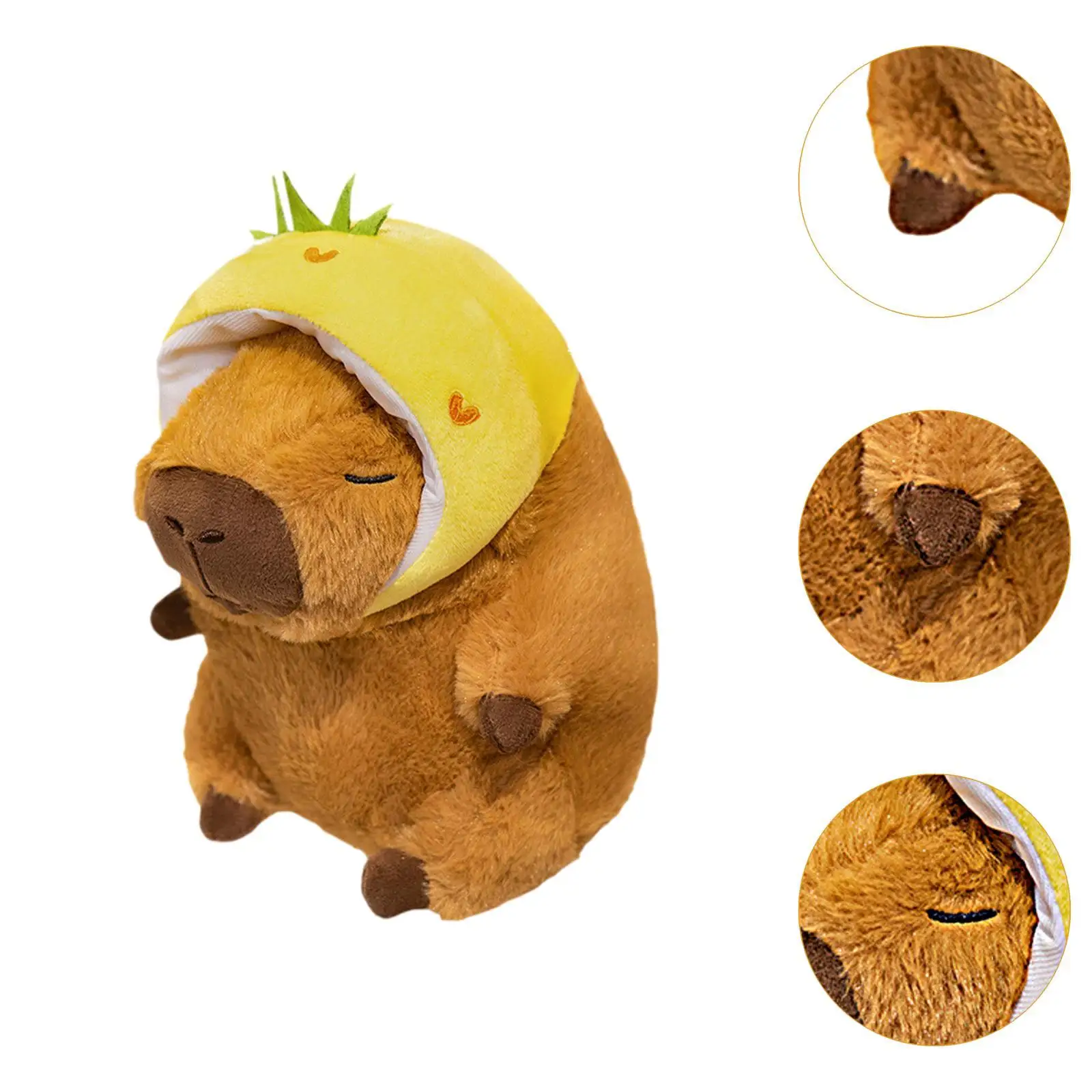 Peluche Capybara pour décoration de chambre d'enfant, jouet doux, personnage de dessin animé, marron, chambre à coucher, salon, cadeaux