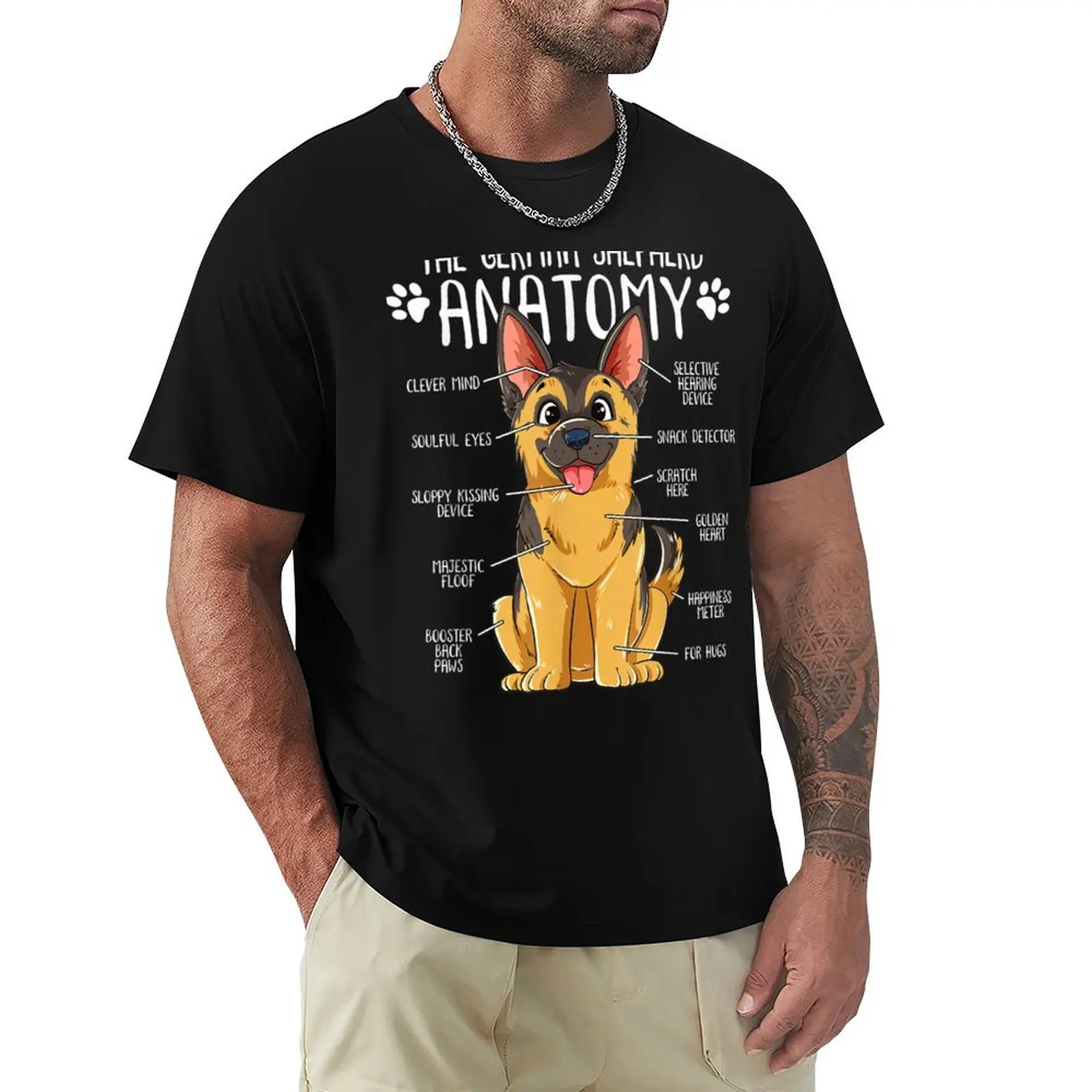 Funny Anatomy German Shepherd Dog Owner T-shirt shirts graphic tees customs design your own aesthetic clothes t shirt for men