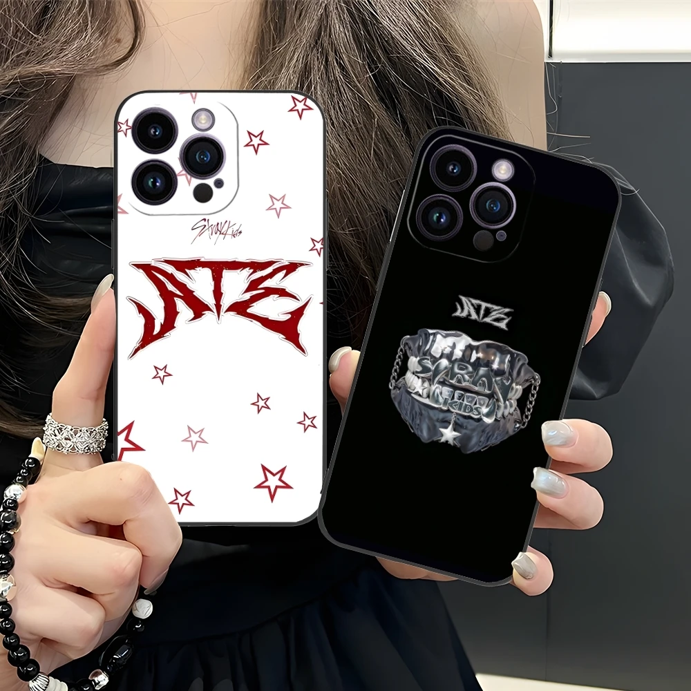 KPOP Kids ATE Mobile Cell Phone Case for iPhone 16 15 14 13 12 11 X XR XS 8 7 Pro Max Plus Mini Black Soft Phone Cover Shell