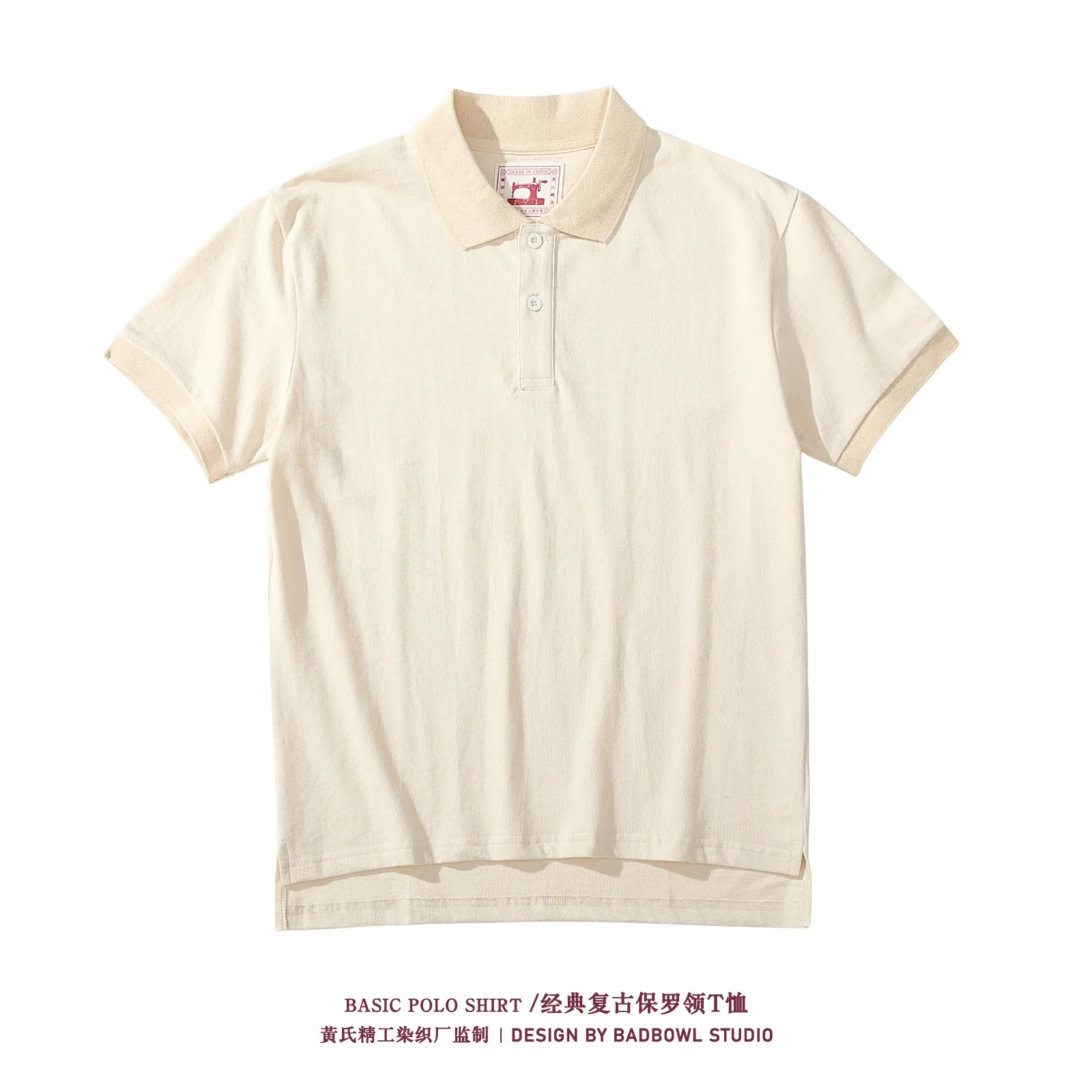 High Quality 80S Raw 250gsm Heavyweight 100% Cotton Washed Men's T-Shirt Summer Japanese Amekaji Style Plain Vintage Polo Shirts
