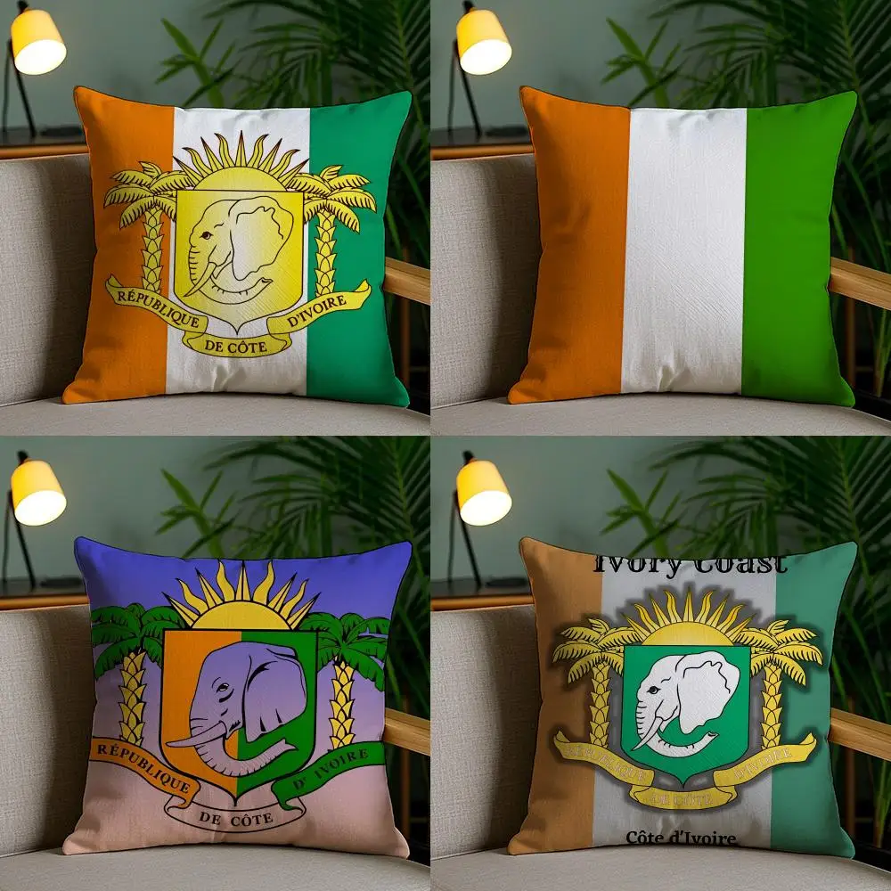 Ivory Coast CIV Flag Pillow Case Pillow Case Plush Fabric Soft Double Sided Print Home Sofa High Quality Cushion