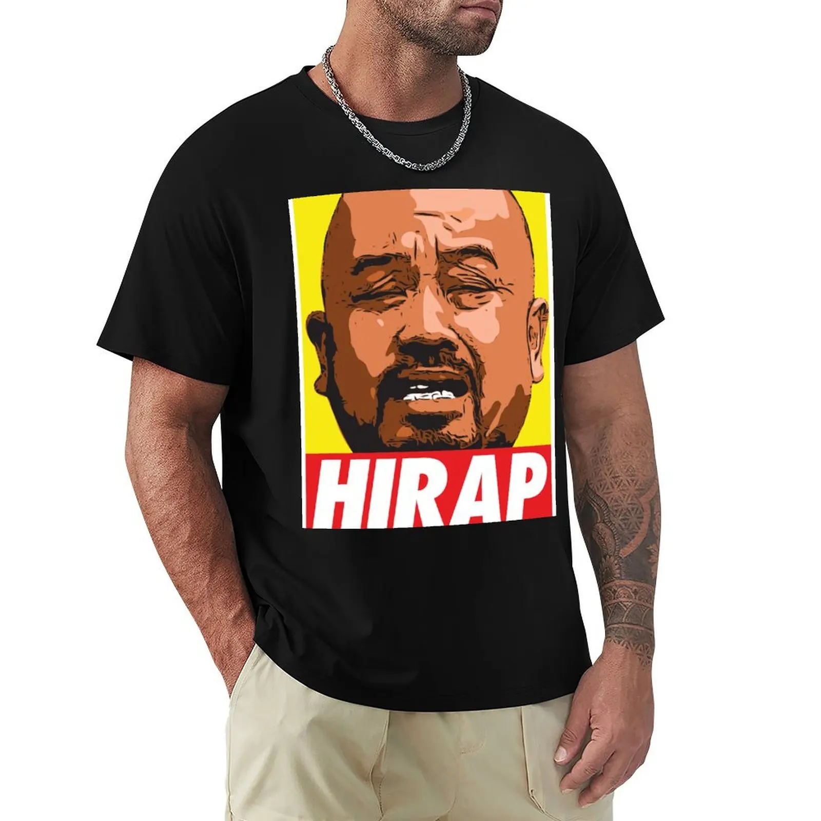 

HIRAP T-Shirt blue lock cotton graphic tees funny t shirts for men