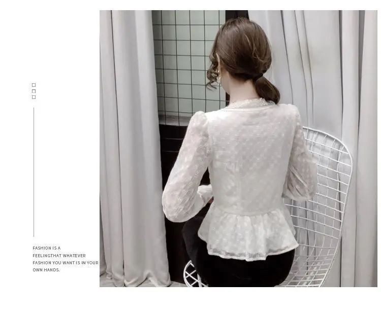 Chiffon Shirt Top Women New Design Niche Palace Style V-neck Shirt Western Style Small Shirt for Women