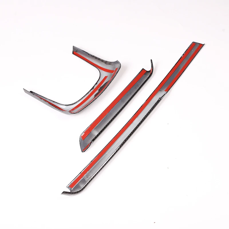 3 Pcs For BMW X1 F48 2016-2019 Carbon Fiber ABS Car Armrest Box Decoration Strip Trim Car Accessories