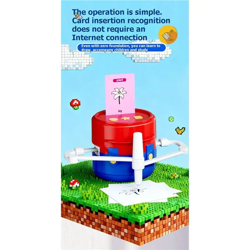 B48A Automatic Painting Robot For Kids With 200 Cards Interactive Educational Drawing Machine Early Childhood Development