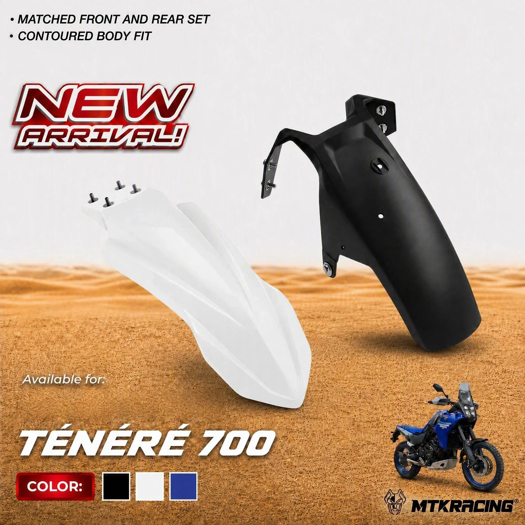 Motorcycle Front Fender High Low Mudguard Flap Splash Cover Protector For Yamaha TENERE 700 World Raid 2019-2026