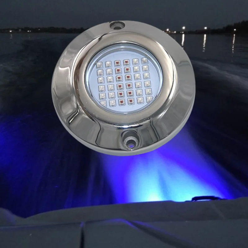 Imagem -02 - Lâmpada Led Subaquática para Iate Marinho 316l Ip68 Impermeável Navegação de Lancha Rgbw Luz Piscina Acessórios de Barco 120w Aço Inoxidável