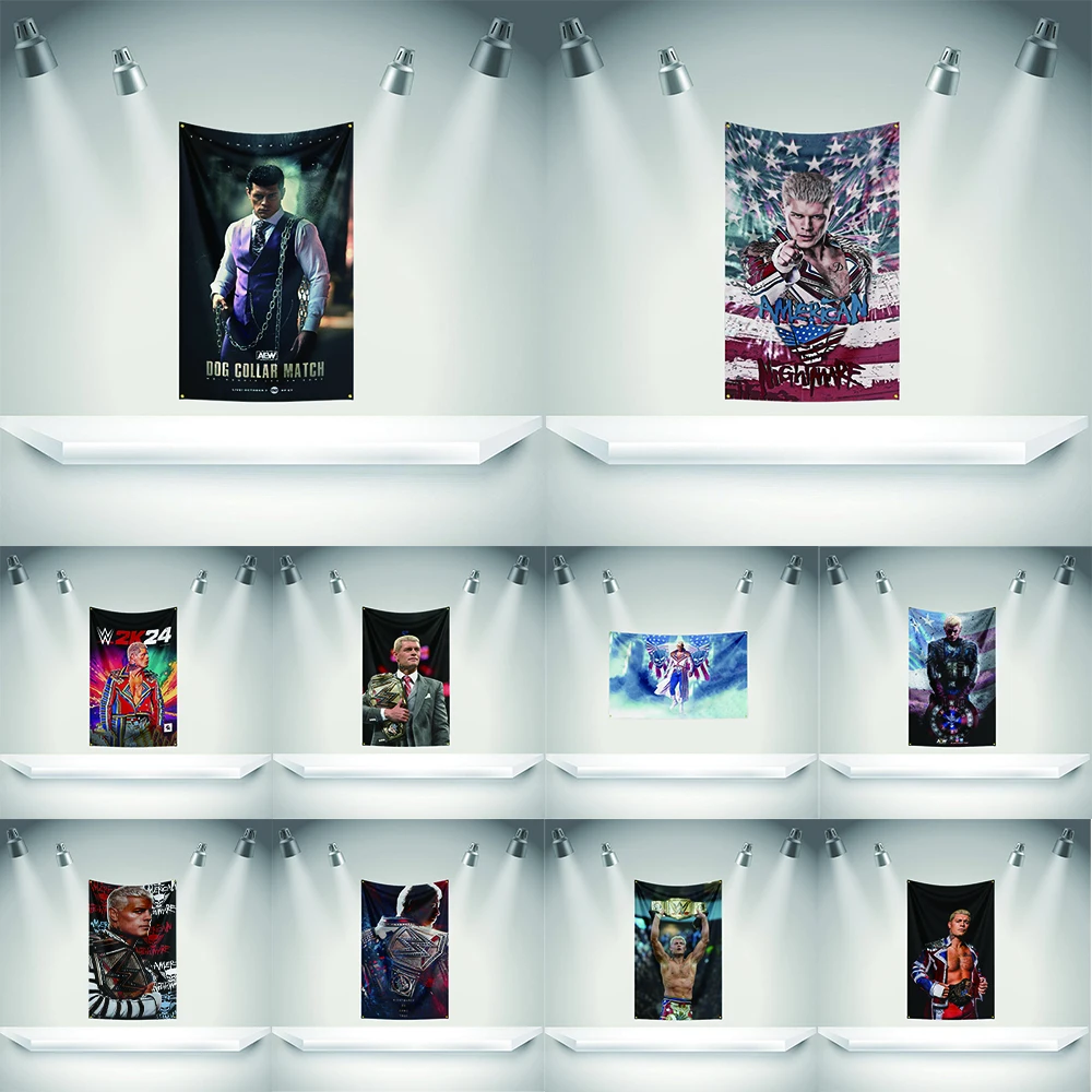 

C-Cody Rhodes Flag Boxer Banner 3x5ft with Brass Grommets HD Printing Tapestry Exhibition Boxer Sports Fans Garage Decor