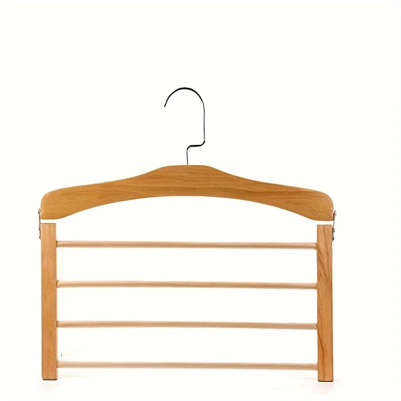 Massivholz Multifunktionale Multi-tier Hosen Rack Haushalt Holz Garderobe Handtuch Schal Krawatte Lagerung Rack Beflockung Nicht-markieren – Detail 7