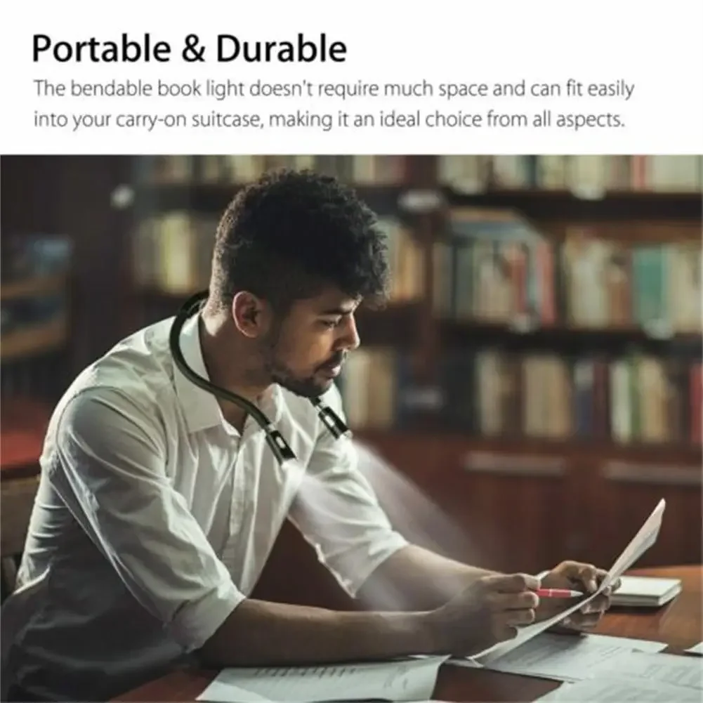 휴대용 LED 목 조명, 구부릴 수 있는 에너지 절약, 초광역 조명, 걸이식 목 독서등