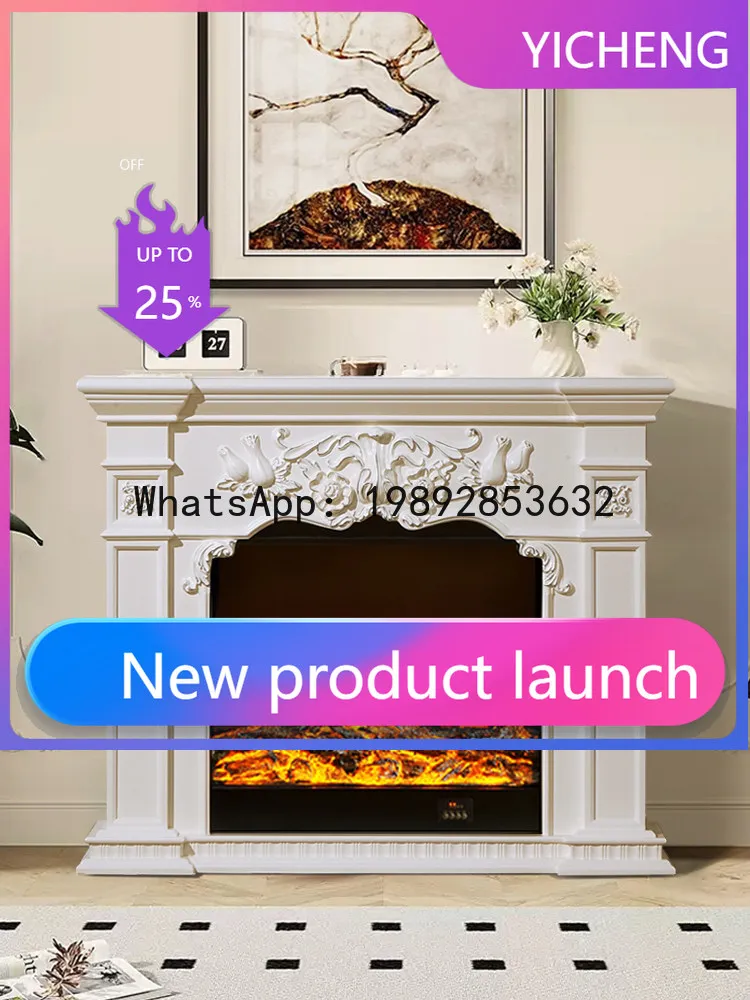 

Lyy fireplace cabinet artificial fire heating stove frenchsolid wood finished fireplace mantel european style fireplace entrance