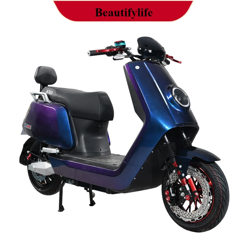 

E132 Electric vehicle 12-inch high-power high-speed long-distance running king large two-wheeled 72v battery car