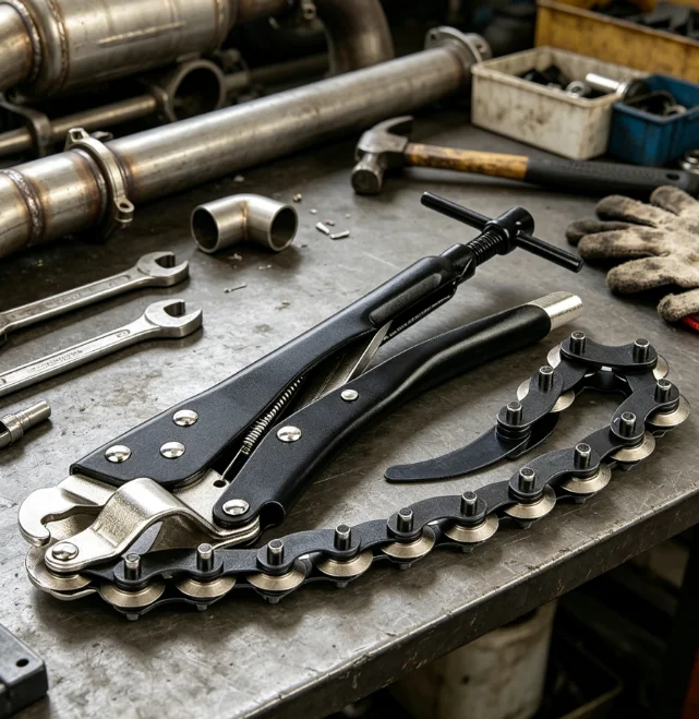 Exhaust Cutting Pliers Automotive Pipe Chain Cutter for Copper Aluminum Tube Three-Way Catalyst Pipe Cutting Tool