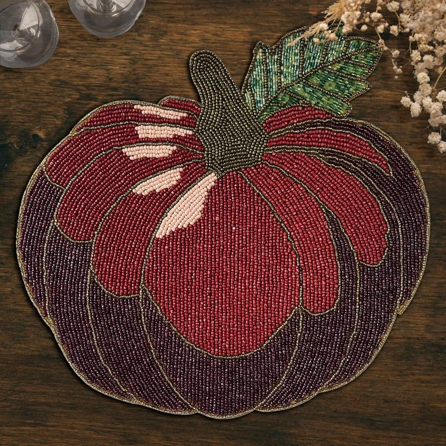 

Подставки для столовых приборов, набор из 4-12 x 13,5 дюймов, зарядные тарелки, коврики для стола из бисера для украшения Дня матери, свадьбы, кухни, офиса, дома