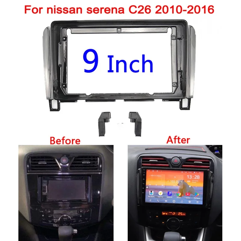 9inch 2din big screen android Car Radio Fascia For Nissan Serena C26 2010-2016 car panel Trim Dashboard Panel Kiti