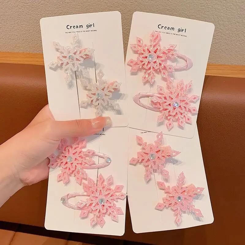 العلامة التجارية Naw مقاطع شعر أميرات ندفة الثلج جميل الفتيات دبابيس الشعر الأطفال أغطية الرأس Hairgrip مقاطع الشعر المشابك إكسسوارات الشعر #3