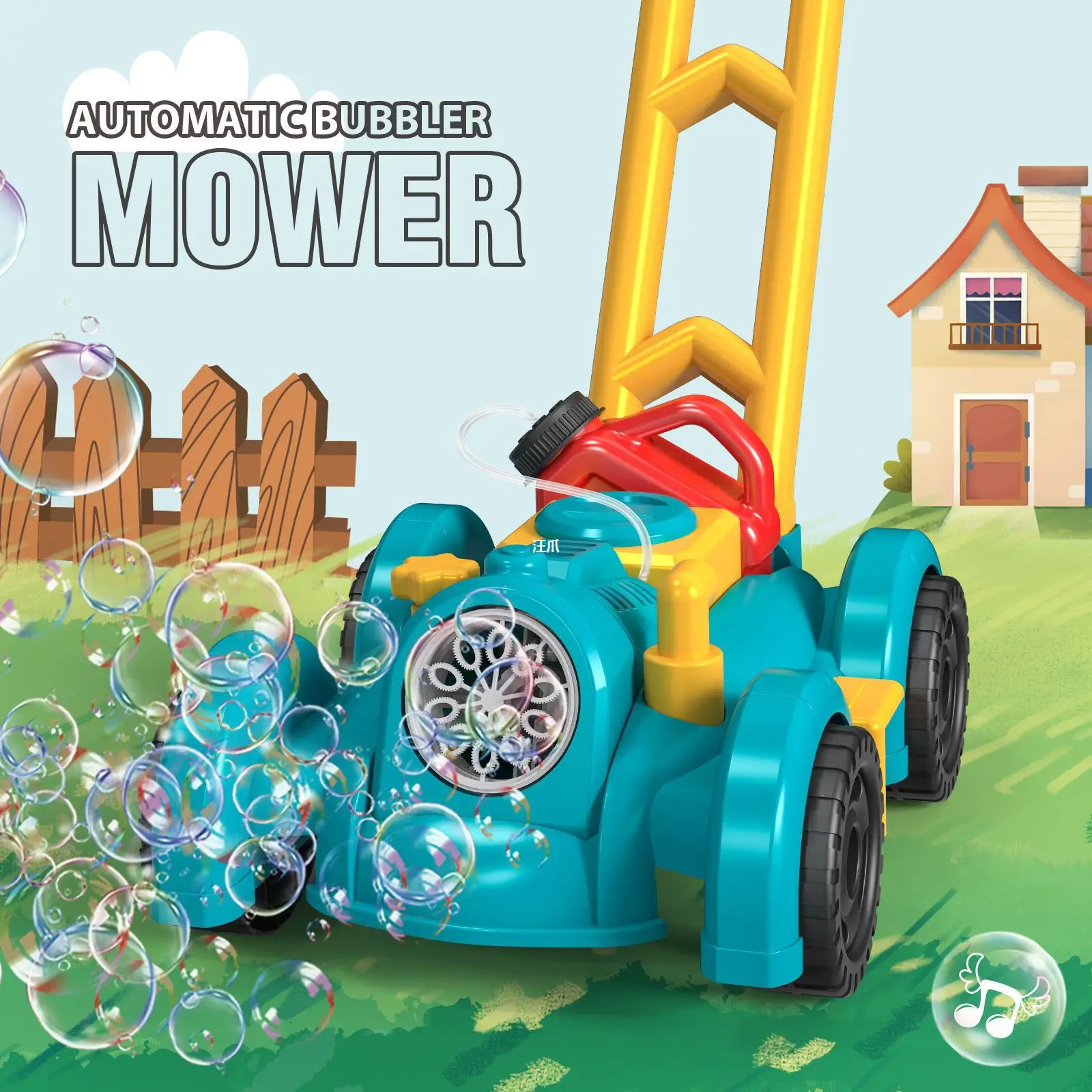 Máquina automática de bolhas de sabão, carrinho, walker, brinquedos, soprador eletrônico de bolhas, verão ao ar livre, quintal, jardinagem, brinquedos