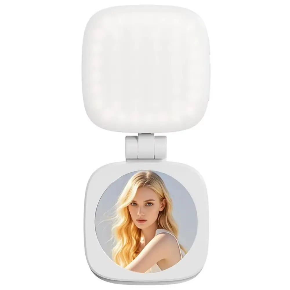 360 °   Rotatie Magnetisch Telefoon Selfie Licht met Make-upspiegel Intrekbare aanpassing Mobiele telefoon Invullicht Oplaadbaar