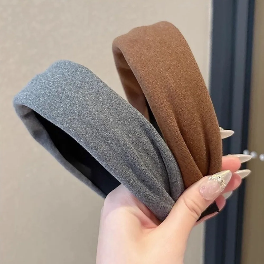 

Elegant Soft Cotton Hairband Solid Color Anti-slip High Cranium Headbands Wide Hair Accessories Hair Hoop