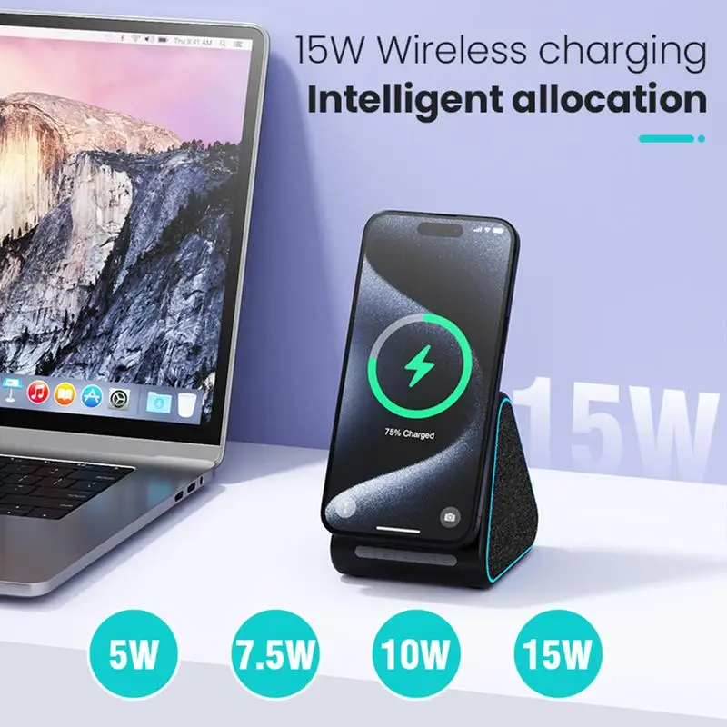 Wireless Charger With Speaker Phone Charging Stand Cell Phone Stand Quick Charge Wireless Charger Wireless Speaker For Fast