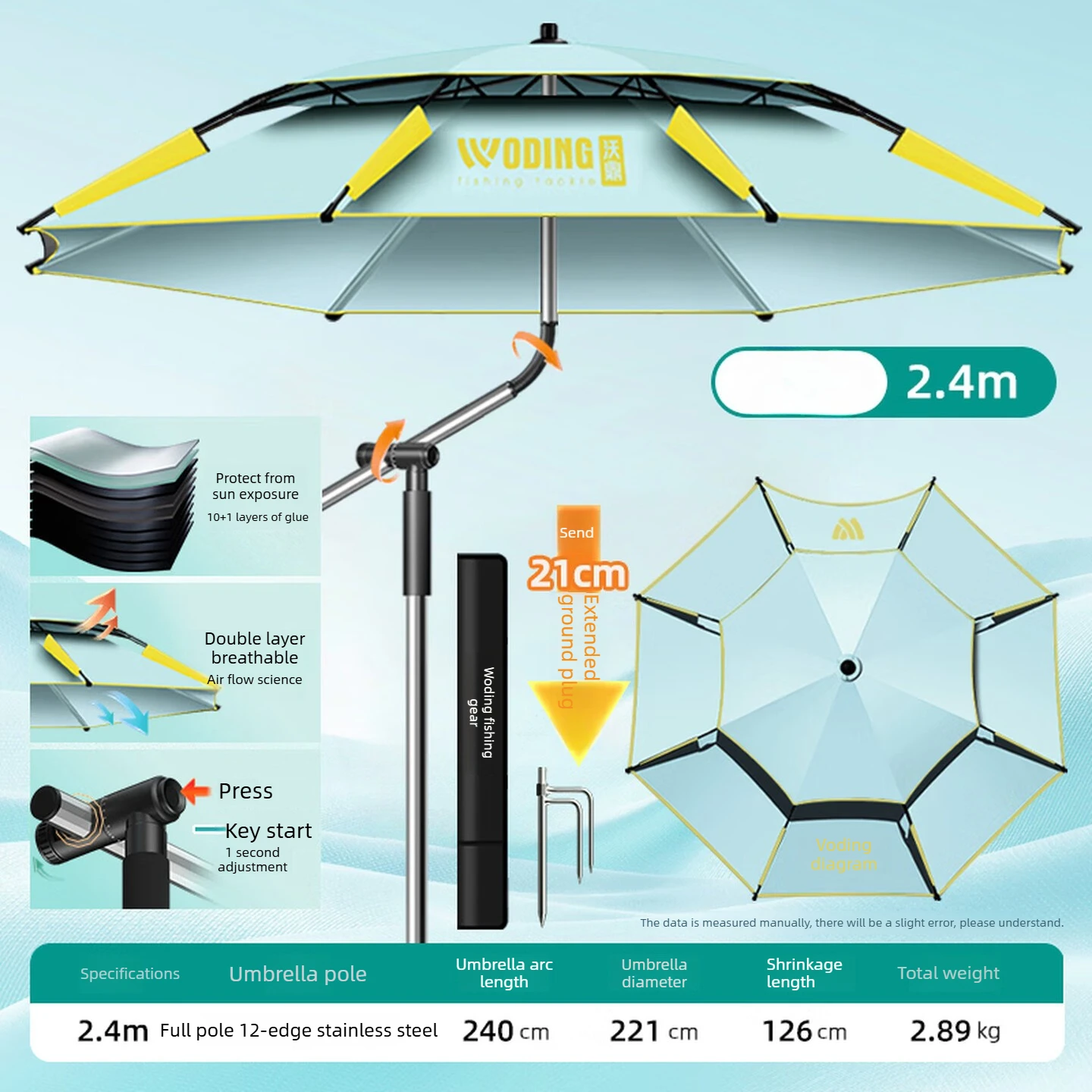 2.4m Light Lotus Fishing Umbre - Outdoor Lighting Connectors recension och pris