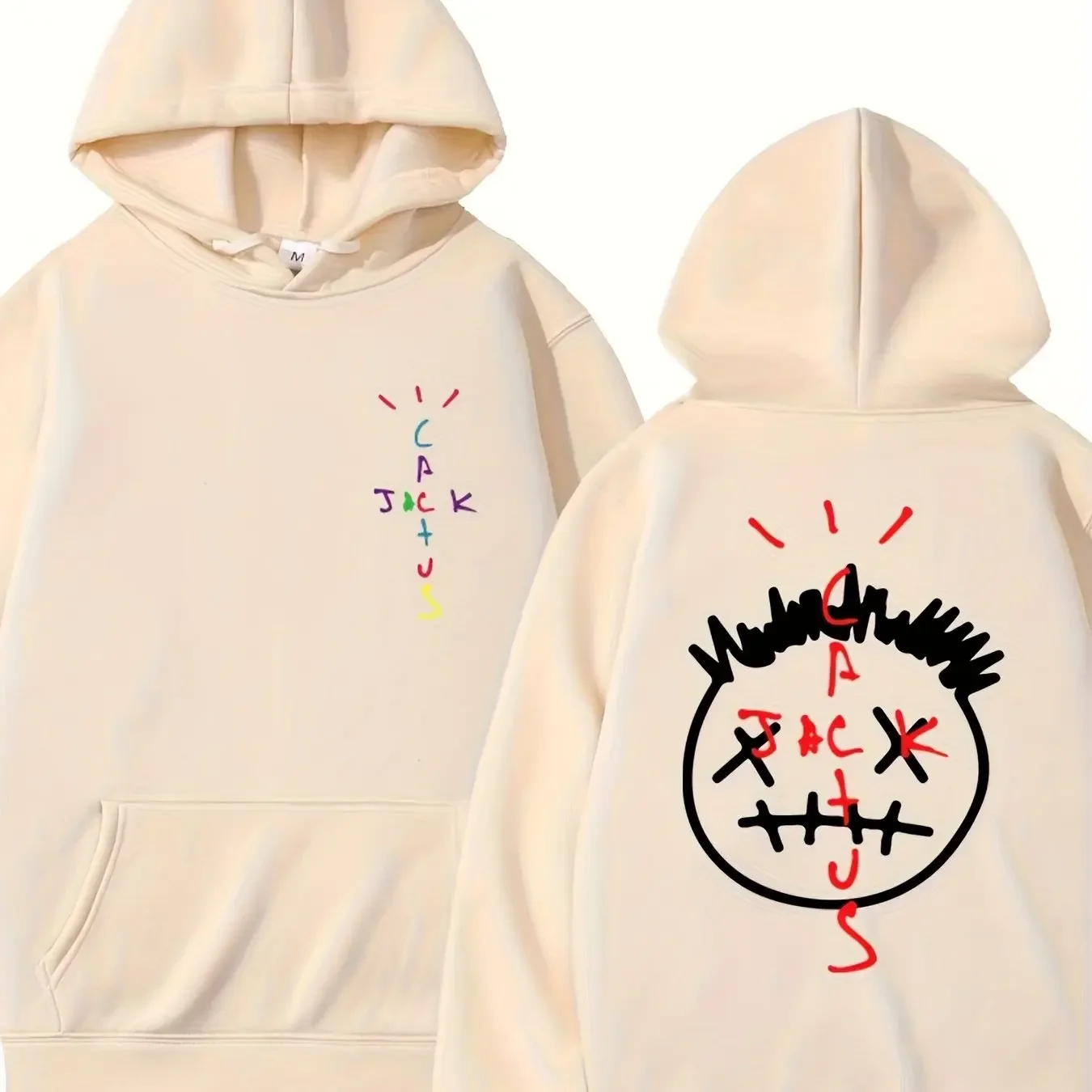 2026hotsale Fashion Rapper Cactus Jack Print casual Hoodie Sweatshirt Men's Hip-hop Long Sleeved Sweatshirt Hoodie tops