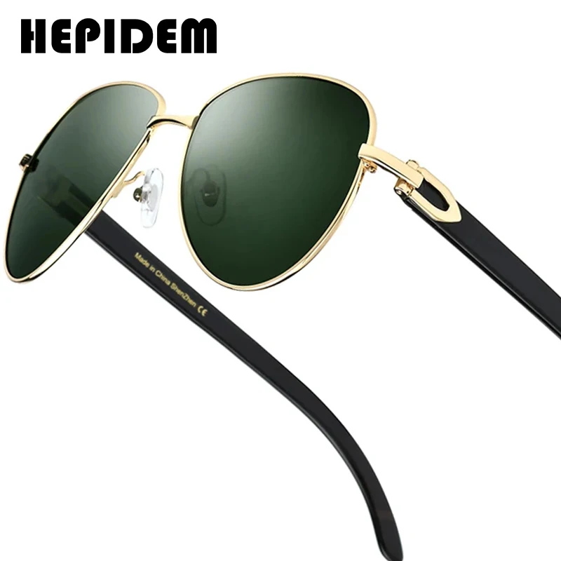 HEPIDEM High Quality Buffalo Horn Sunglasses Men Square Luxury Brand Design Diamond Sumptuous Sun Glasses Women Buffs Glasses