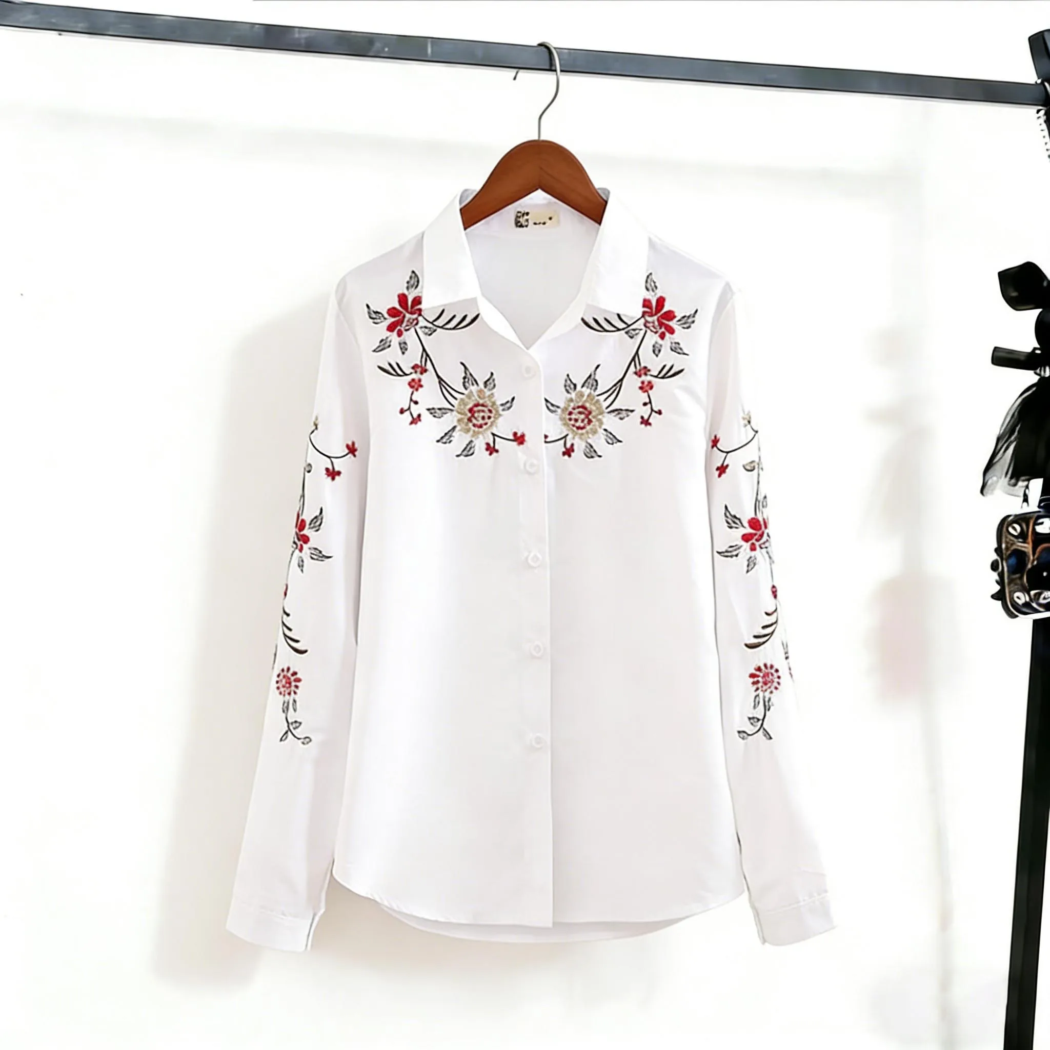 

Loose Women's Shirt Korean Style Lazy Fashion Embroidery Long Sleeve Spring Autumn New Arrival Outerwear Top Quality Outerwear