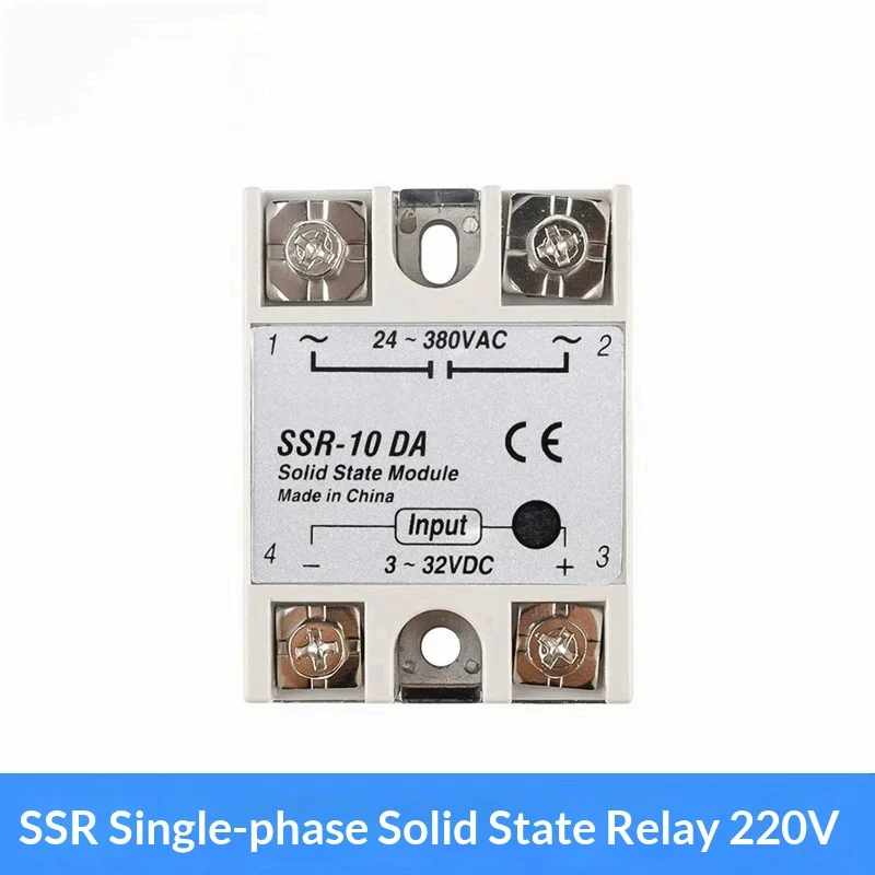 Single-phase solid state relay 220V DC controlled AC SSR-40DA small 12V24V solid state relay module