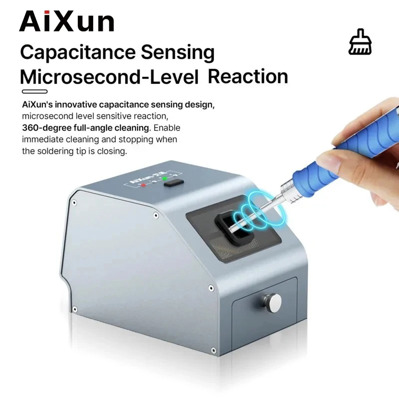 Aixun CM30 Soldering Iron Tip Cleaning Tool for C210 C115 C245 T12 Soldering Head Automatic Detinning Cleaning Machine Tools