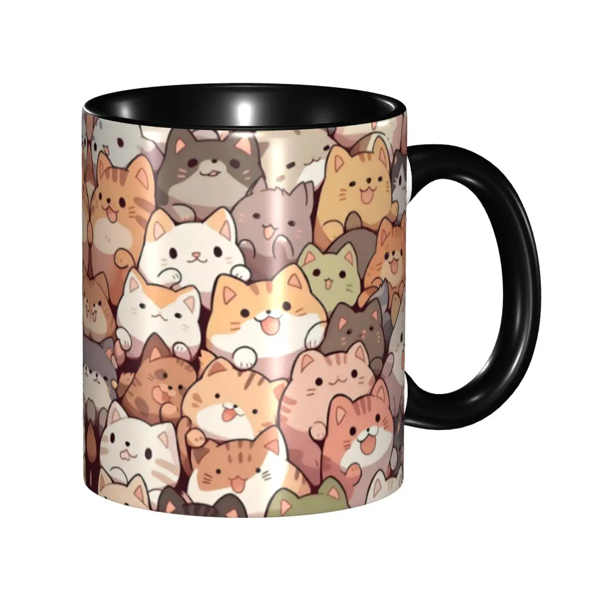 

Кружка с милым черным котом, сделай сам, очаровательный котенок, для любителей животных, керамическая чашка для чая, молока, кофе