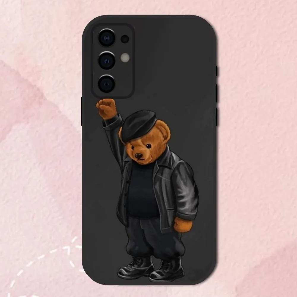 Baron F-Filou Bear Fashion Phone Case For Samsung S24,S21,S22,S23,S30,Ultra,S20,Plus,Fe,Lite,Note,10,9,5G Black Soft Shell